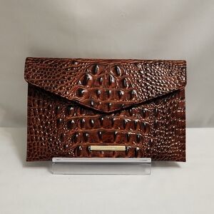 Brahmin Melbourne Croc-Embossed Leather Envelope Clutch